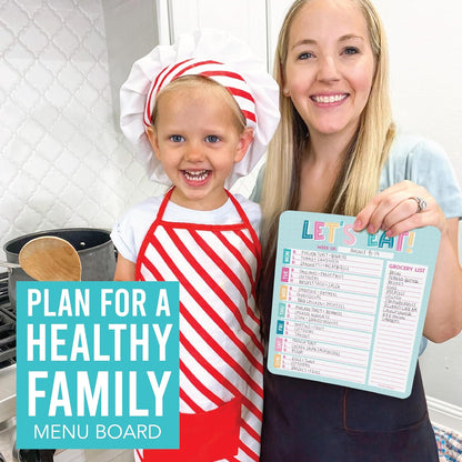 Hadley Designs Weekly Meal Planner for Fridge - Dinner Menu Board for Kitchen, Greenery Weekly Menu Board Dry Erase, Dry Erase Meal Planner for Fridge
