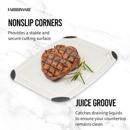 Farberware Cutting Board Set Made from Recycled PET (RPET) with Non-Slip Edges, Durable & Dishwasher Safe, 2-Piece