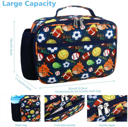 RHCPFOVR Kids Lunch Bag - Insulated Lunch Box for Boys Girls,Washable Lunch Bag and Reusable Toddler Leak-proof Lunchbox for School and Daycare - Colors A