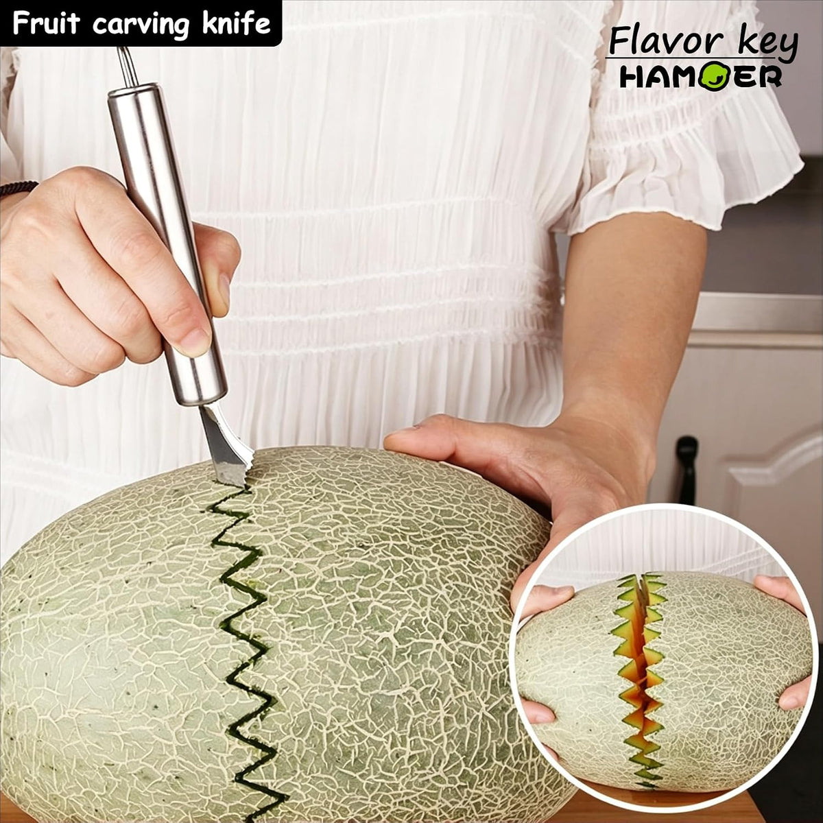 5-Piece Melon Baller & Watermelon Cutter Scoop Set,with Fruit Forks