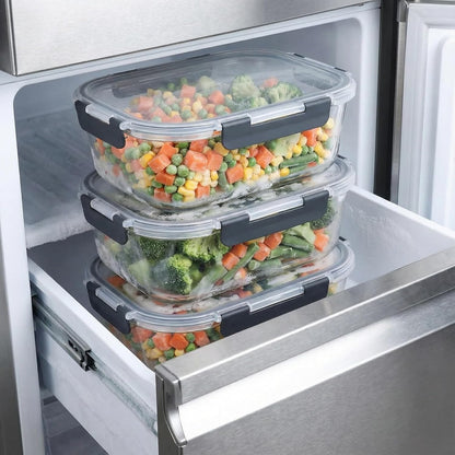 5 Pack 36oz Borosilicate Glass Food Storage Containers Set with Lids, Freezer Meal Prep Containers, Airtight Bento Lunch Container Set, Oven, Freezer and Dishwasher Safe, BPA Free, Kitchen Storage Set