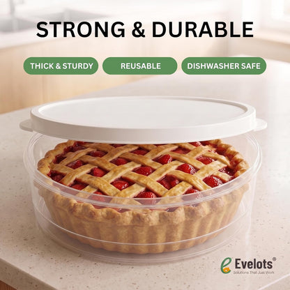Evelots Pie Container with Lid, 11-Inch, Clear, BPA-Free