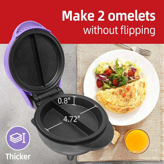Electric Mini Omelet Maker Non-Stick Frittata Maker Omelette Maker Stainless Steel