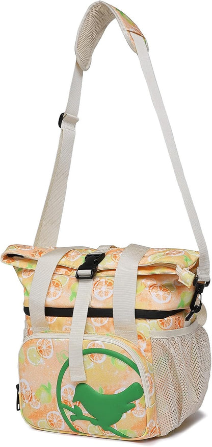 SUNNY BIRD Dual Compartment Lunch Bag Insulated Lunch Box for Women and Men (Purple)
