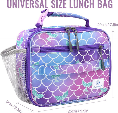 Genteen Lunch Box Kids, Insulated Lunch Bag Kids Boys Girls Back to School, Soft Lunch Box for Men Reusable Lunchbox for Office,Outdoor,School (Black)