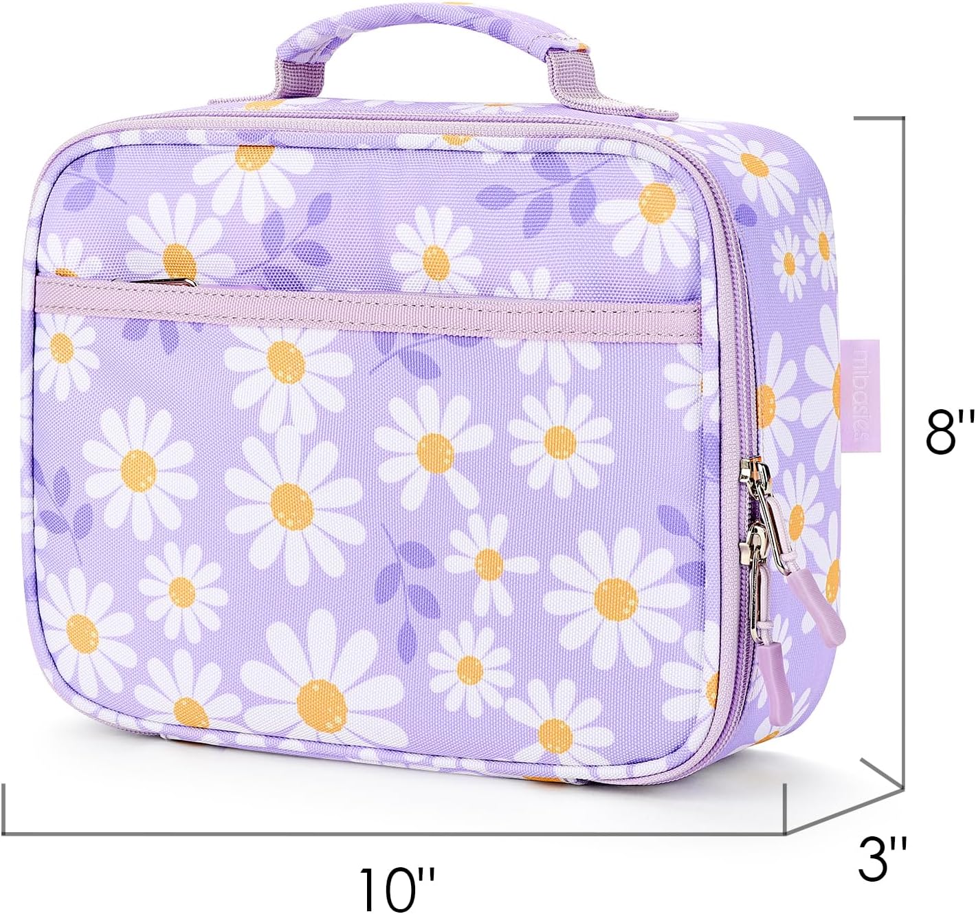 mibasies Kids Lunch Box for Girls Toddler, Insulated and Reusable Lunch Bag for School, Pink Rainbow