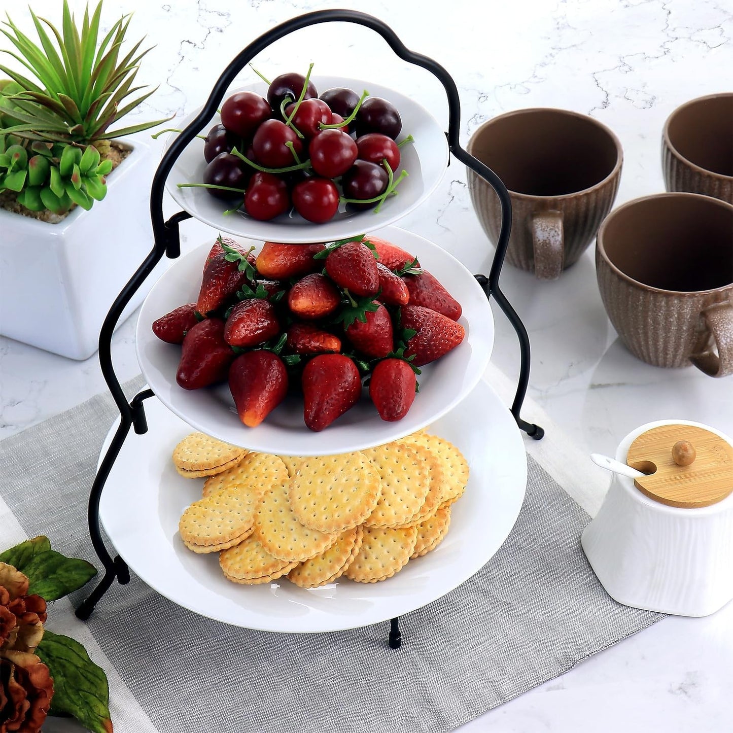 Elama Signature 12 1/4 Inch 6pc Lazy Susan Appetizer and Condiment Server Set