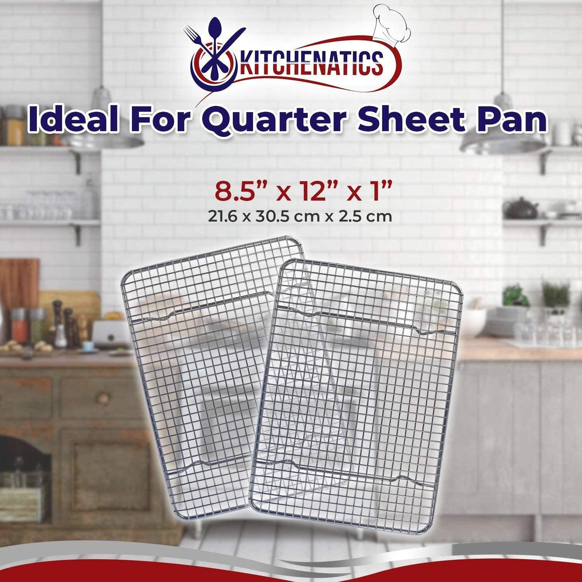Kitchenatics 4-Tier Stackable Cooling Rack Space Saving Baking Set, 15x10"