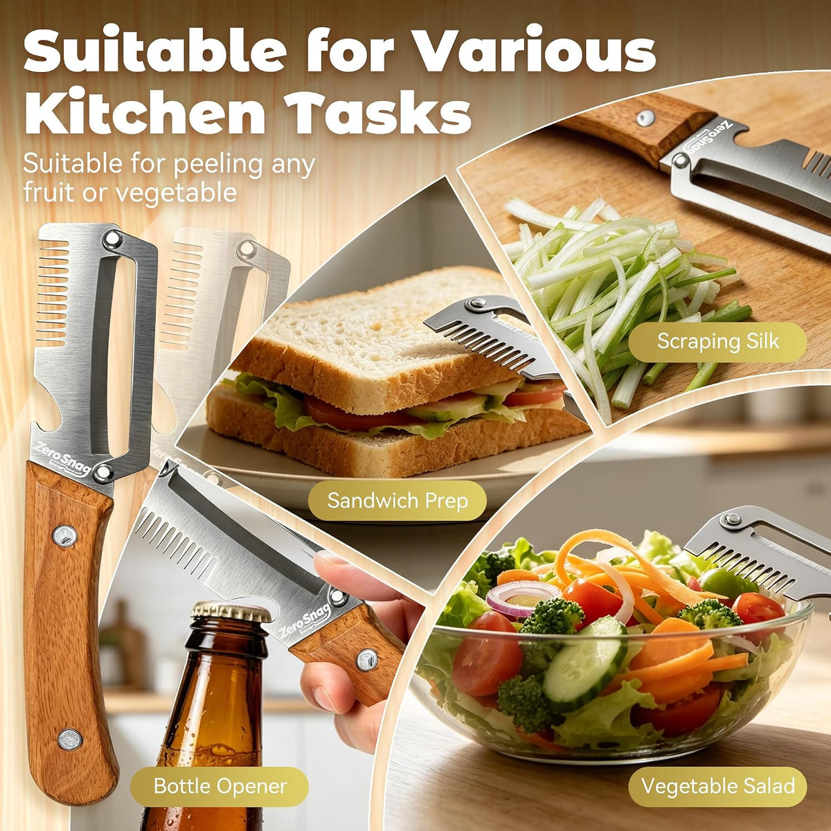 3 in 1 Multi Functional Vegetable Peeler with Bottle Opener