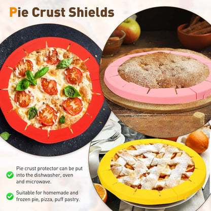 METALLIXITY Adjustable Silicone Pie Crust Shields Yellow