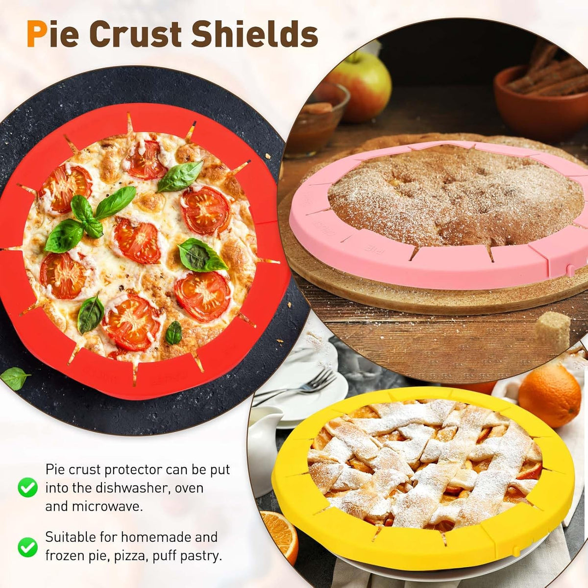 METALLIXITY Adjustable Silicone Pie Crust Shields Blue