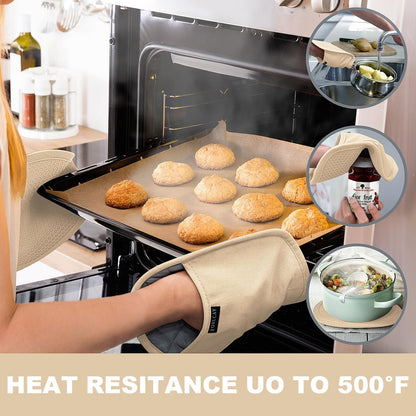 RORECAY 2-Pack Silicone Pot Holders for Kitchen, Hot Pads with Pocket, Gray