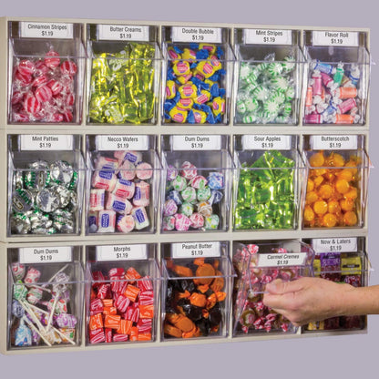 Akro-Mils TiltView Plastic Storage Cabinet with 6 Tilt Out Bins, Horizontal Organizer, Teacher Toolbox, and Office Supply Organizer, 23-5/8" W x 3-1/2" H x 3-3/4" D, Stone
