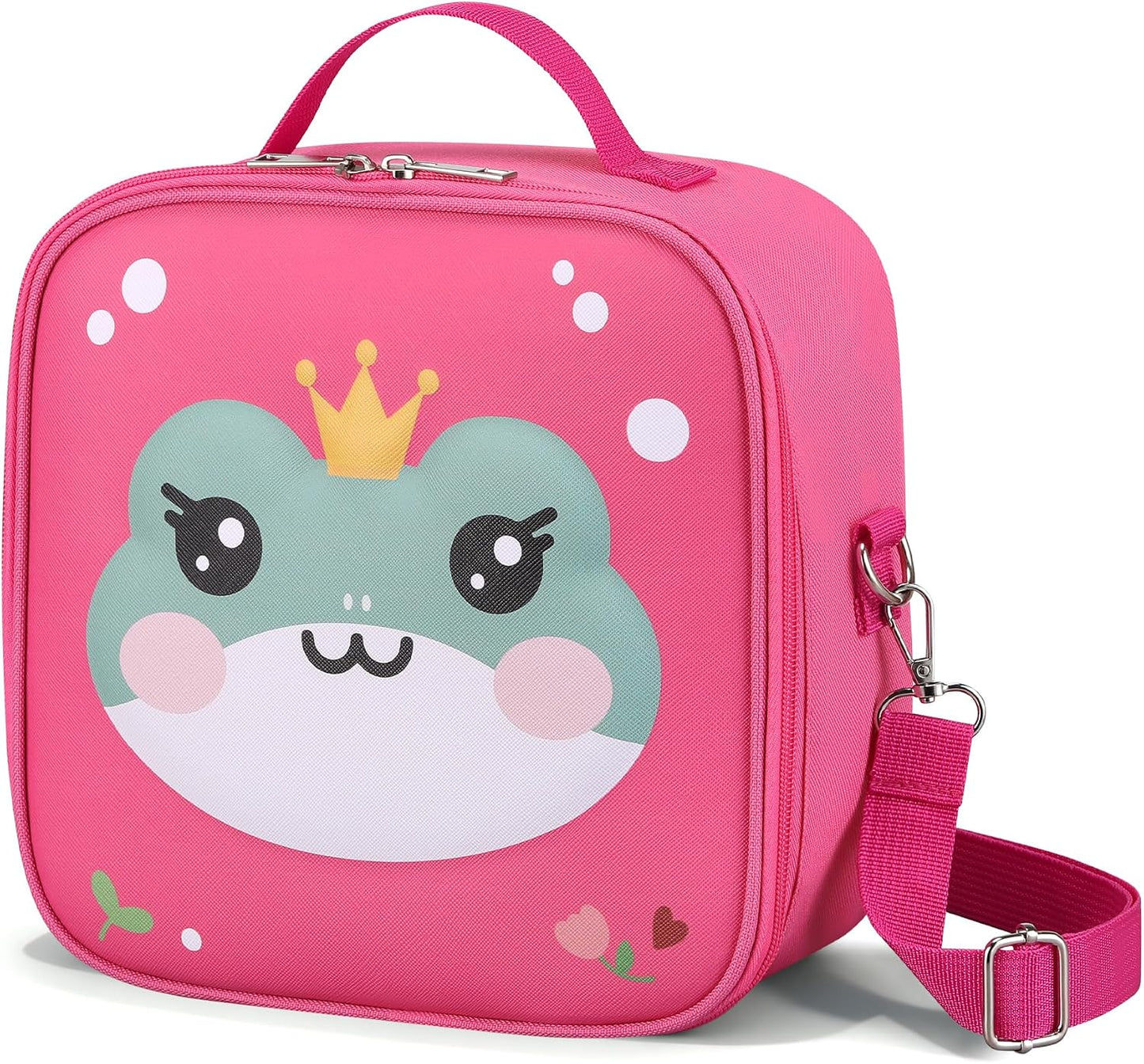 Kids Lunch Box for Kids Insulated Reusable Lunch Bag Tote Durable Children Leak-proof Lunchbox with Adjustable Shoulder Strap for School Daycare Travel Picnic (Navy - 3D Dinosaur)