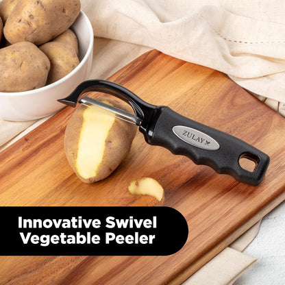 Zulay Kitchen Premium Potato Peeler, Vegetable Peeler for Kitchen, Black