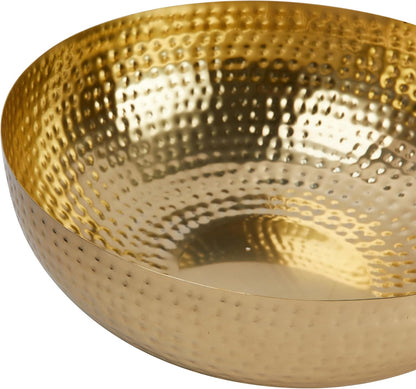 Creative Co-Op Round Hammered Metal Serving and Mixing Bowl, Gold Finish