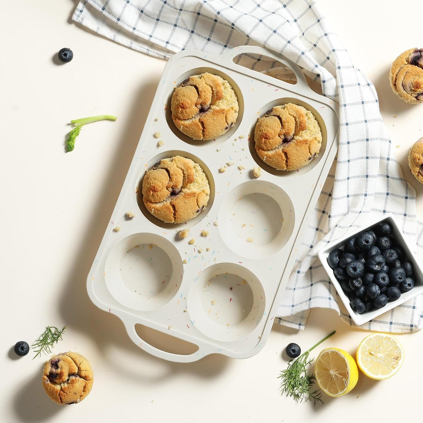 2 Packs 12 Cups Silicone Muffin Pan for Baking with Metal Reinforced Frame Regular Size Cupcake Pan Tray Egg Bites Silicone Cookie Molds Muffin Tin Tart Pans Sheet Set for Oven Dishwasher Safe