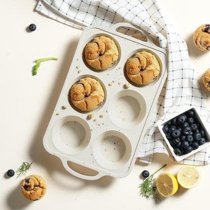 2 Packs 12 Cups Silicone Muffin Pan for Baking with Metal Reinforced Frame Regular Size Cupcake Pan Tray Egg Bites Silicone Cookie Molds Muffin Tin Tart Pans Sheet Set for Oven Dishwasher Safe