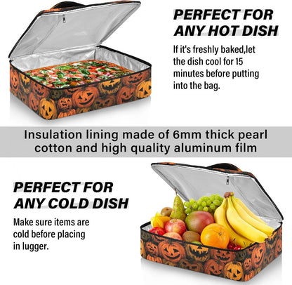 Casserole Carriers for Hot or Cold Food Reusable Casserole Dish Carrier Insulated Thermal Large Capacity Durable Perfect for Party Camping Family Gatherings Yellow Fish - Colors B