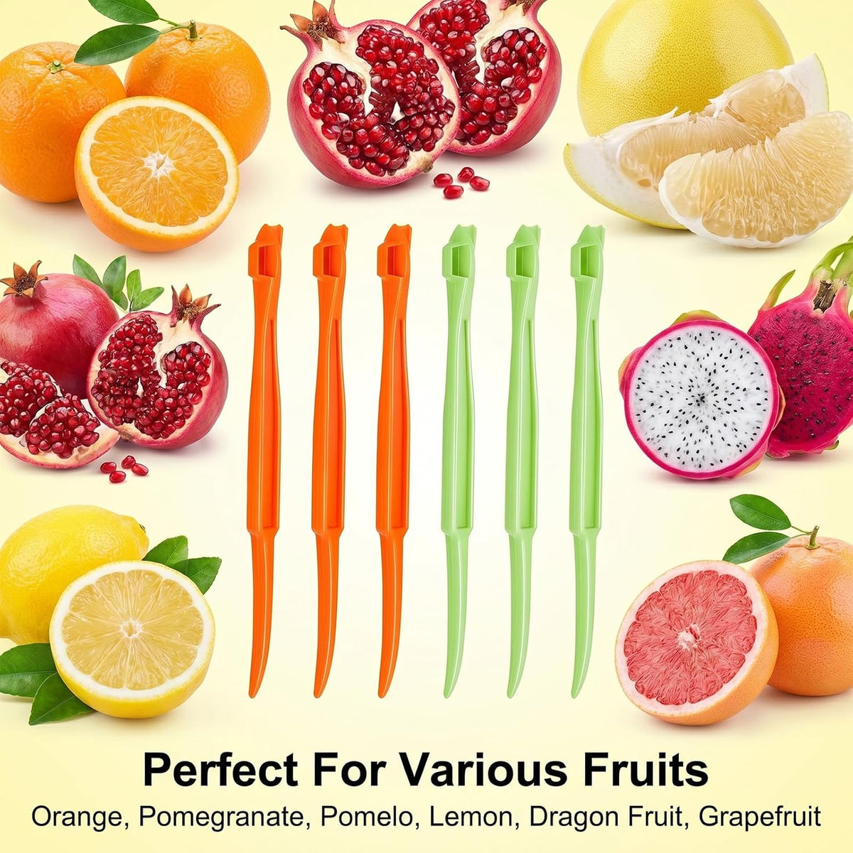 6 Pcs Orange Peeler Tools, Plastic Citrus Peel Cutter