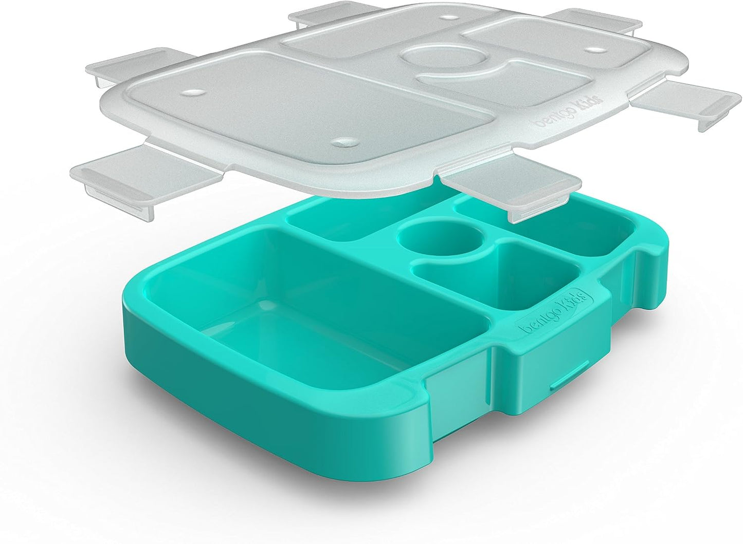 Bentgo Kids Brights Tray (Violet) with Transparent Cover - Reusable, BPA-Free, 5-Compartment Meal Prep Container with Built-In Portion Control for Healthy At-Home Meals and On-the-Go Lunches