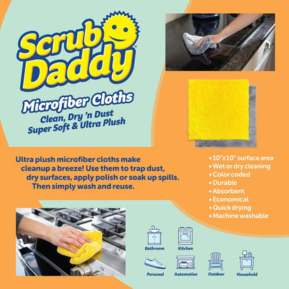 Scrub Daddy BBQ Daddy Grill Brush for Outdoor Grill - Bristle Free Grill Brush with Steel Grill Scraper + Scrub Brush - Temperature Controlled Scrubbing Power for Grill Cleaning (1 Count)