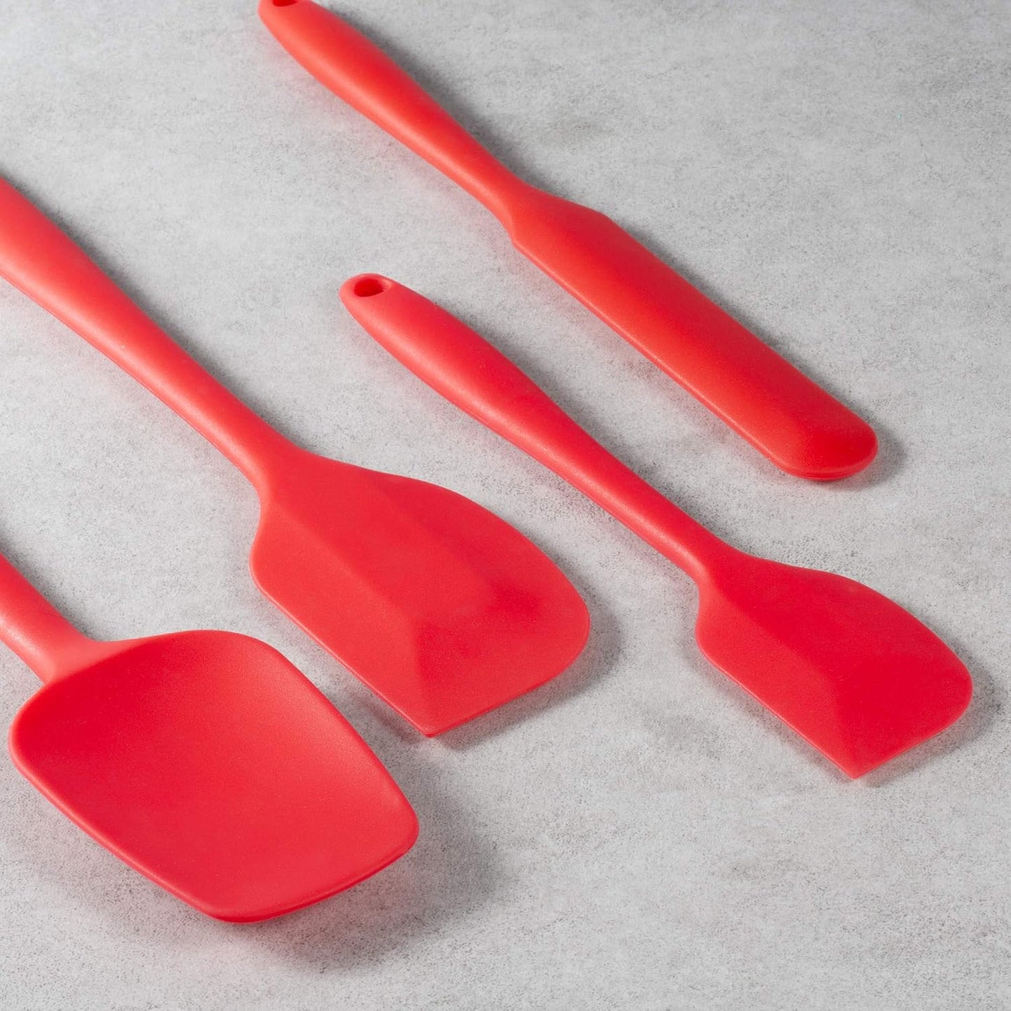 4 Piece Silicone Spatula Set, Flexible Heat Resistant Non-scratch Baking Cooking Rubber Spatulas with Stainless Steel Core, Black