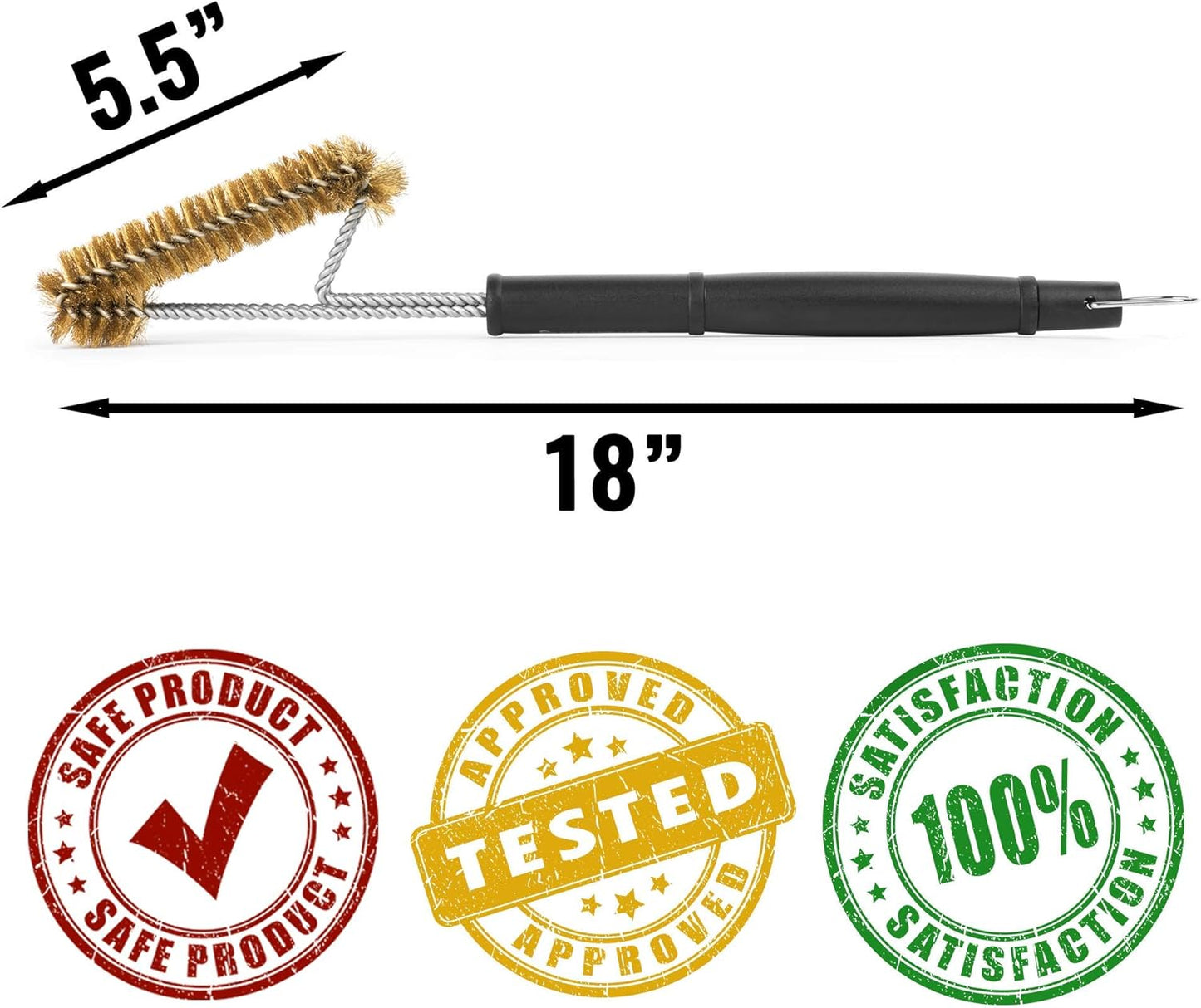 Grillaholics Grill Brush for Outdoor Grill - Safe Bristle Free BBQ Brush with Built-in Scraper – The Perfect Grilling Accessory for Cleaner Grilling