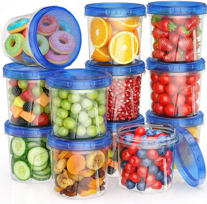 10 Pack-32 OZ Freezer Storage Containers, Small Plastic Food Storage Containers with Twist Top Lids, BPA Free and Reusable Meal Prep Containers Microwave/Dishwasher Safe