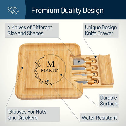 Bamboo Cheese Board and Charcuterie Boards Set & Serving Tray