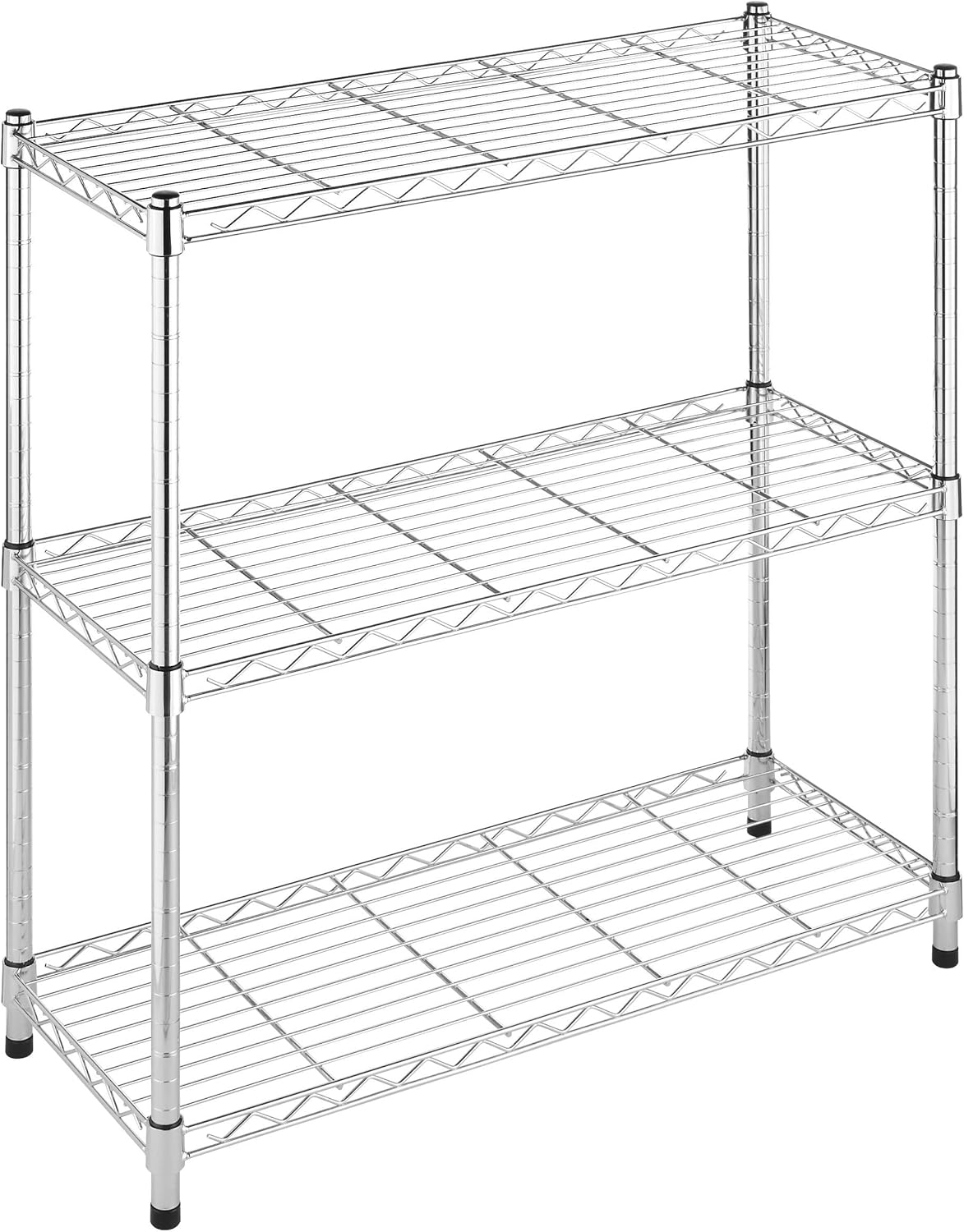 Whitmor 2-Wire Shelving Unit, Metal Storage Shelves, Stacking Shelf with Basket, Easy Assembly Home Organizer for Pantry, Kitchen, Garage, Plant