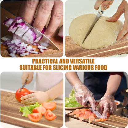 Patelai 6 Pcs 15 x 7 Inch Bamboo Cutting Board Set with Handles Laser Engraving Wooden Charcuterie Kitchen Plain Serving Chopping Board Bulk for DIY Housewarming