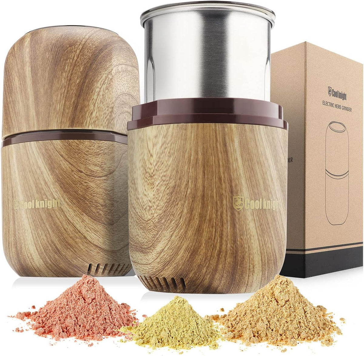 COOL KNIGHT Electric Herb Grinder, Fast Grinding, 120g Large Capacity