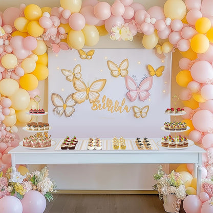 Supernal 10 Pack Dessert Table Display Set -4 Sets 3 Tier Cupcake Stand,6 Pcs Food Serving Trays,Elegant Tableware for Cupcakes and Snacks,Perfect for Tea Party Baby Shower Decorations(White and Gold)