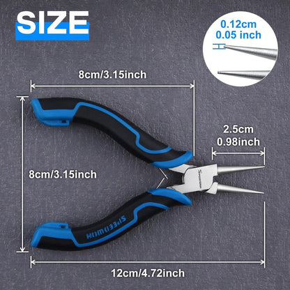 SPEEDWOX Long Reach Bent Needle Nose Pliers With Smooth Jaw Angled Needle Nose Pliers For Jewelry Making Fish Bone Pliers Tweezers Bent Chain Nose Pliers For Wire Bending And Small Object Gripping