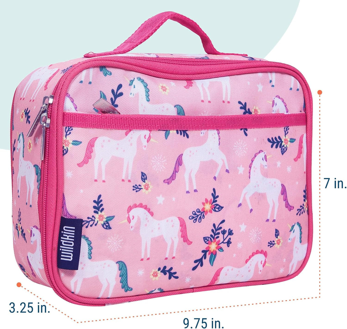 Wildkin Kids Insulated Lunch Box, Keeps Food Hot or Cold, BPA-Free with Mesh Pockets & Easy-Clean Lining – Ideal for School, Travel & Daycare – Holographic