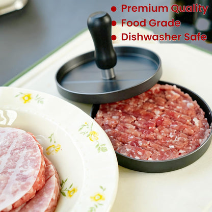 Burger Press 200 Patty Papers, 4.6 in Round Aluminum Non-Stick