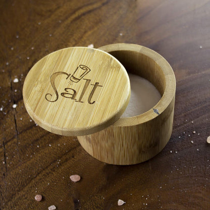 Totally Bamboo Salt Cellar with Swivel Lid, Salt Container for Countertop
