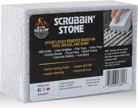 Better Grillin Scrubbin Stone Grill Cleaning Brick Block | Griddle Stone | Grill Stone Cleaning Block | Barbecue Grill Cleaner for BBQ, Griddle, & Racks