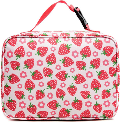Insulated Kids Dual Compartment Lunch Bags Tote for Girls Boys Toddler School Picnic Food Cooler Thermal with Strap Lunch Boxes Blue Unicorn