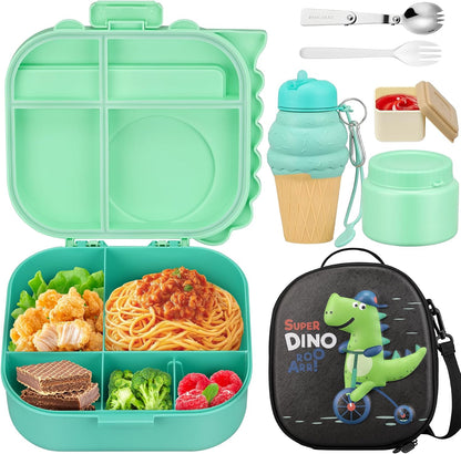 Lunch Box Kids, Leak Proof 5 Compartment Bento Box for Kids, 13oz Thermo for Hot Food Kids Lunch Box,Hot Lunch Box for School Travel