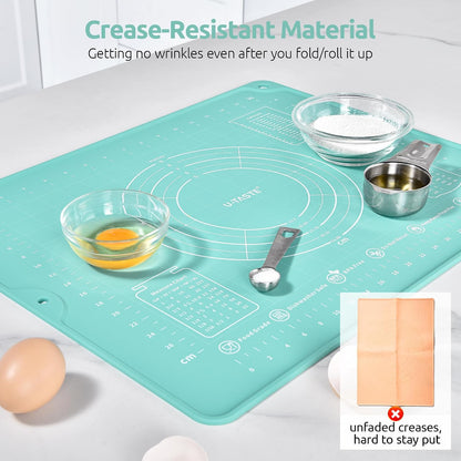 U-Taste Silicone Pastry Mat, Dough Rolling Baking Sheet, 28x20"/Transparent
