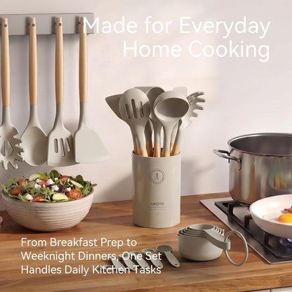 Silicone Kitchen Utensils Set, Heat-Resistant Cooking Utensils, BPA-Free