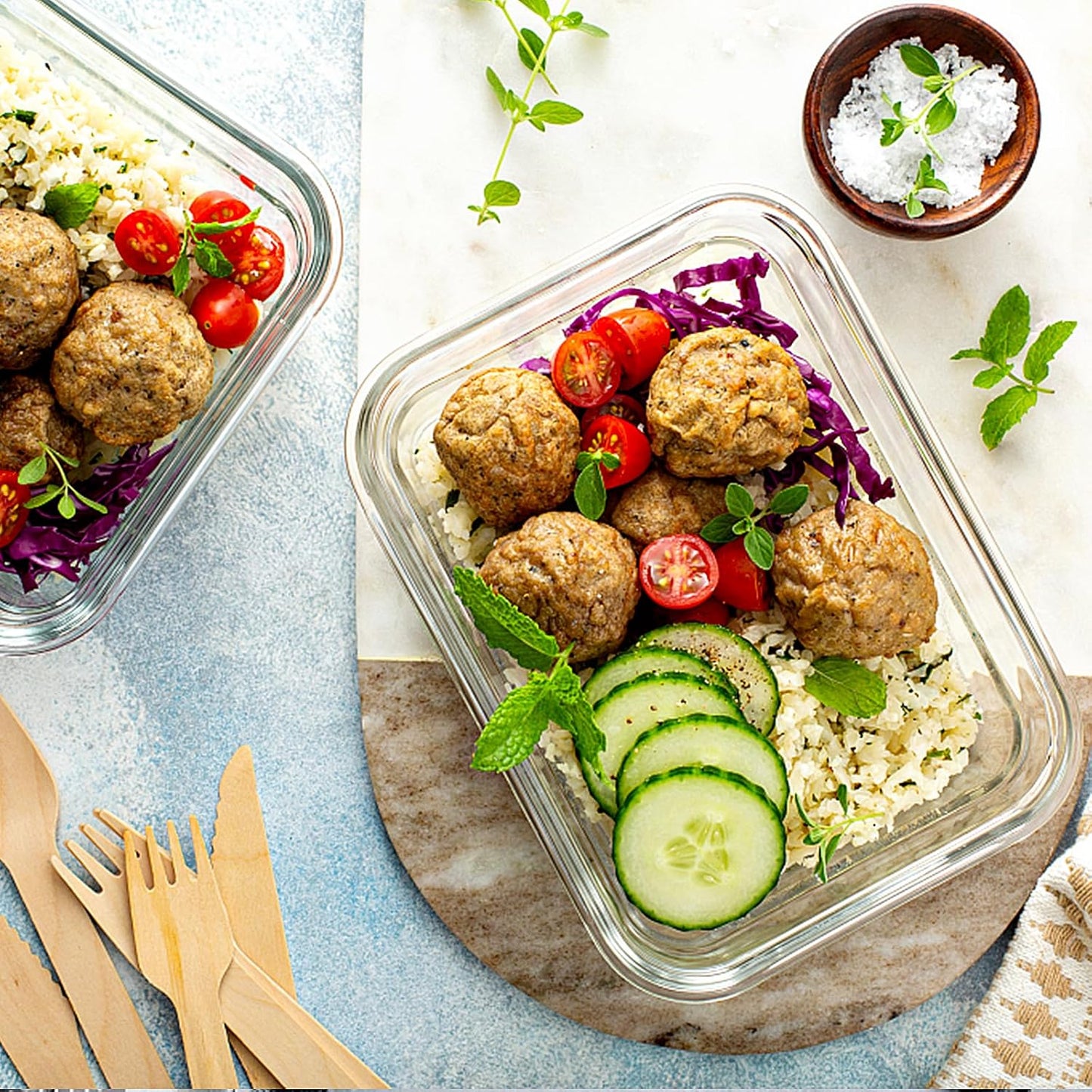 VERONES 10 Pack Glass Containers Set and 10 Pack 22OZ Glass Meal Prep Containers,Stackable Food Storage Containers Set with Lids,BPA-Free, for Microwave, Oven, Freezer & Dishwasher Friendly