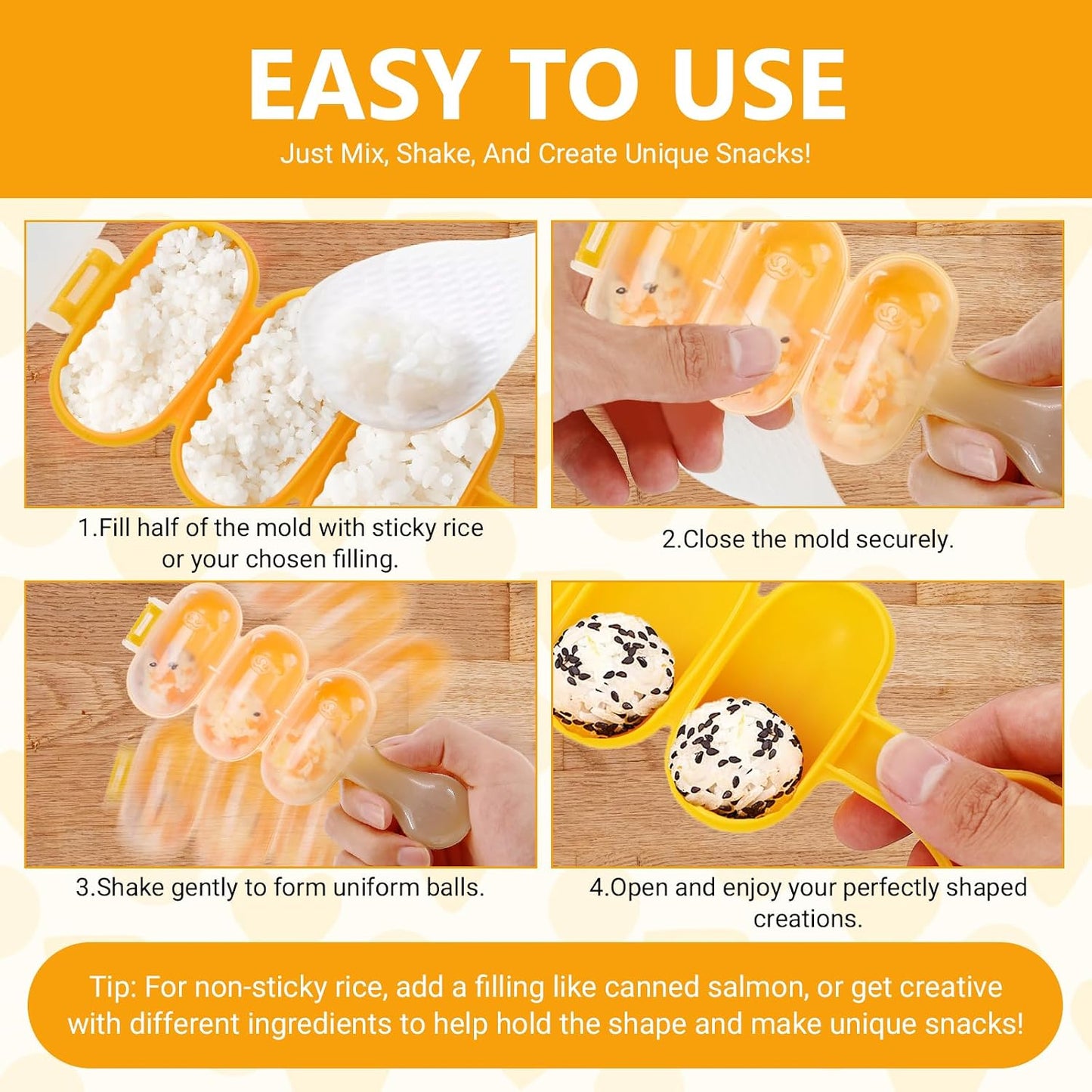 Rice Ball Mold, Single Rice Ball Shaker,Single Bear Onigiri Mold And A Embossing Device, Two Spoons And Two Silicone Oil Brushes, for DIY Sushi, Children's Lunch Bento Making Kit