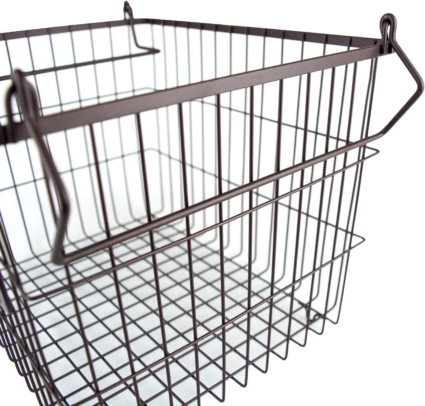 DII Metal Wire Mesh Stackable Utility Storage Bin, Small Round, 12x12x10", Bronze