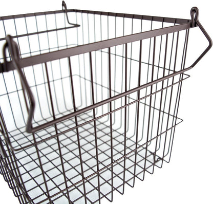 DII Metal Wire Mesh Stackable Utility Storage Bin, Small Round, 12x12x10", Bronze