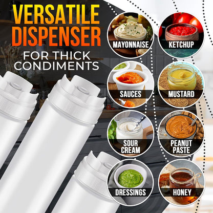 BURIUS Inverted Condiment Squeeze Bottles 16 oz for Sauces, Honey