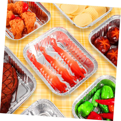 PRETYZOOM 30pcs Aluminium Foil Barbecue Food Containers for Cooking Baking and Meal Prep Versatile Disposable Pans for Grilling Picnics and Parties Capacity