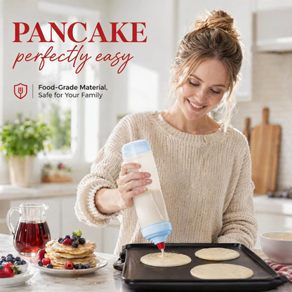 2 Pack 1000ml Pancake Batter Squeeze Dispenser Bottle with Whisk Ball